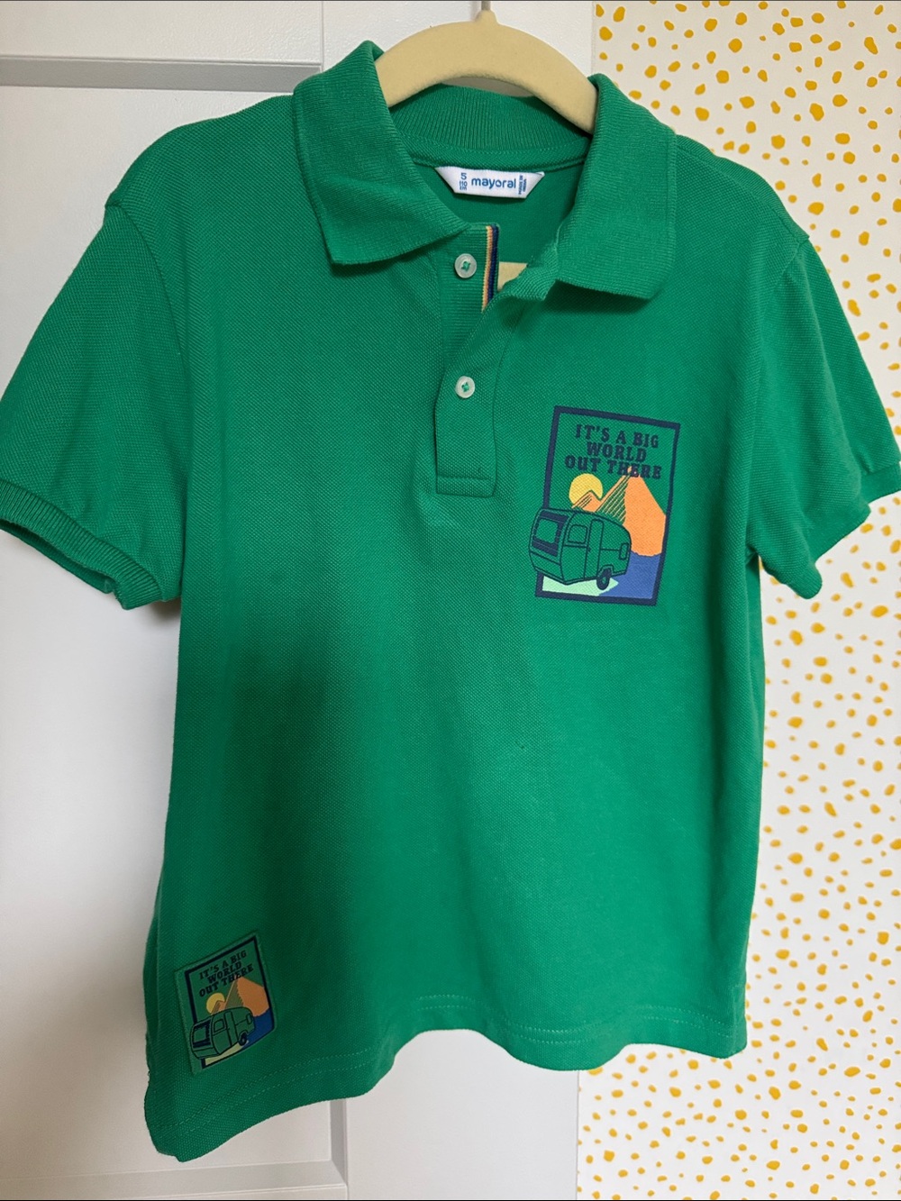 Mayoral Green Polo Shirt with Camper Graphic